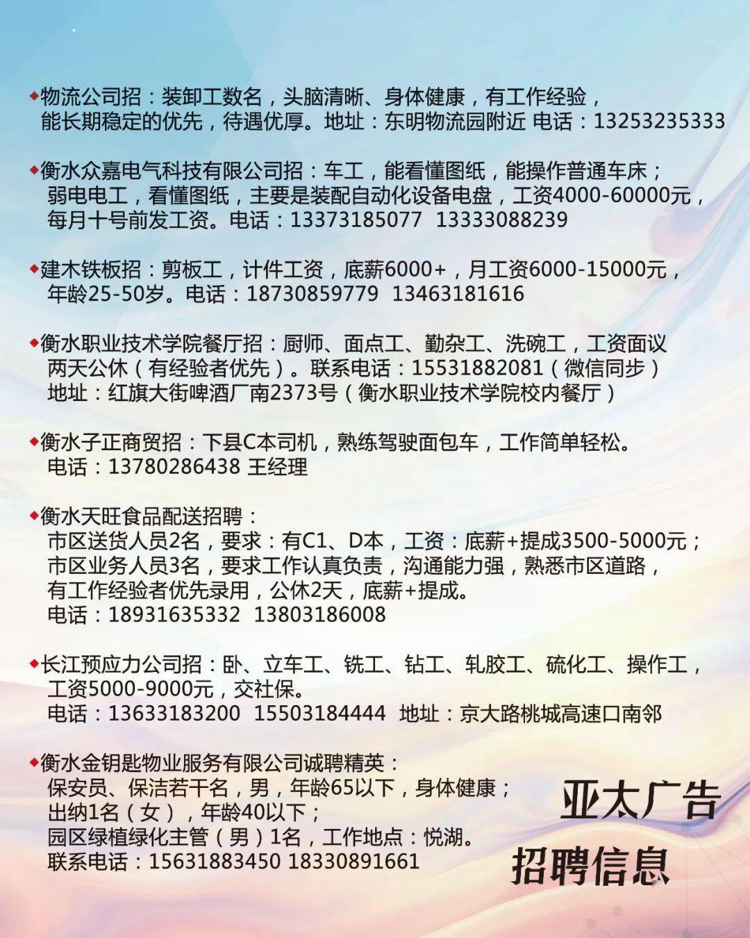 唐山市招聘网最新招聘信息