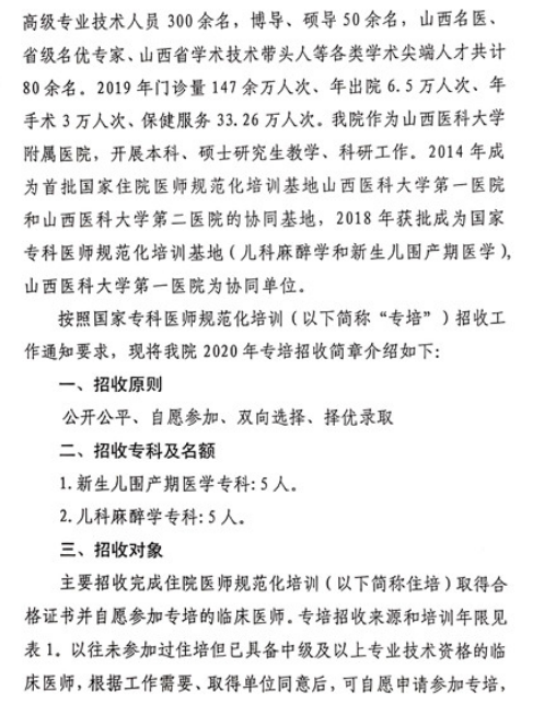 山西儿童医院最新招聘